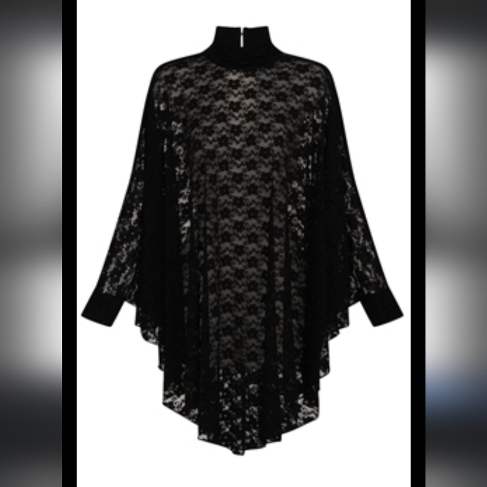 Black Lace Shirt/Poncho